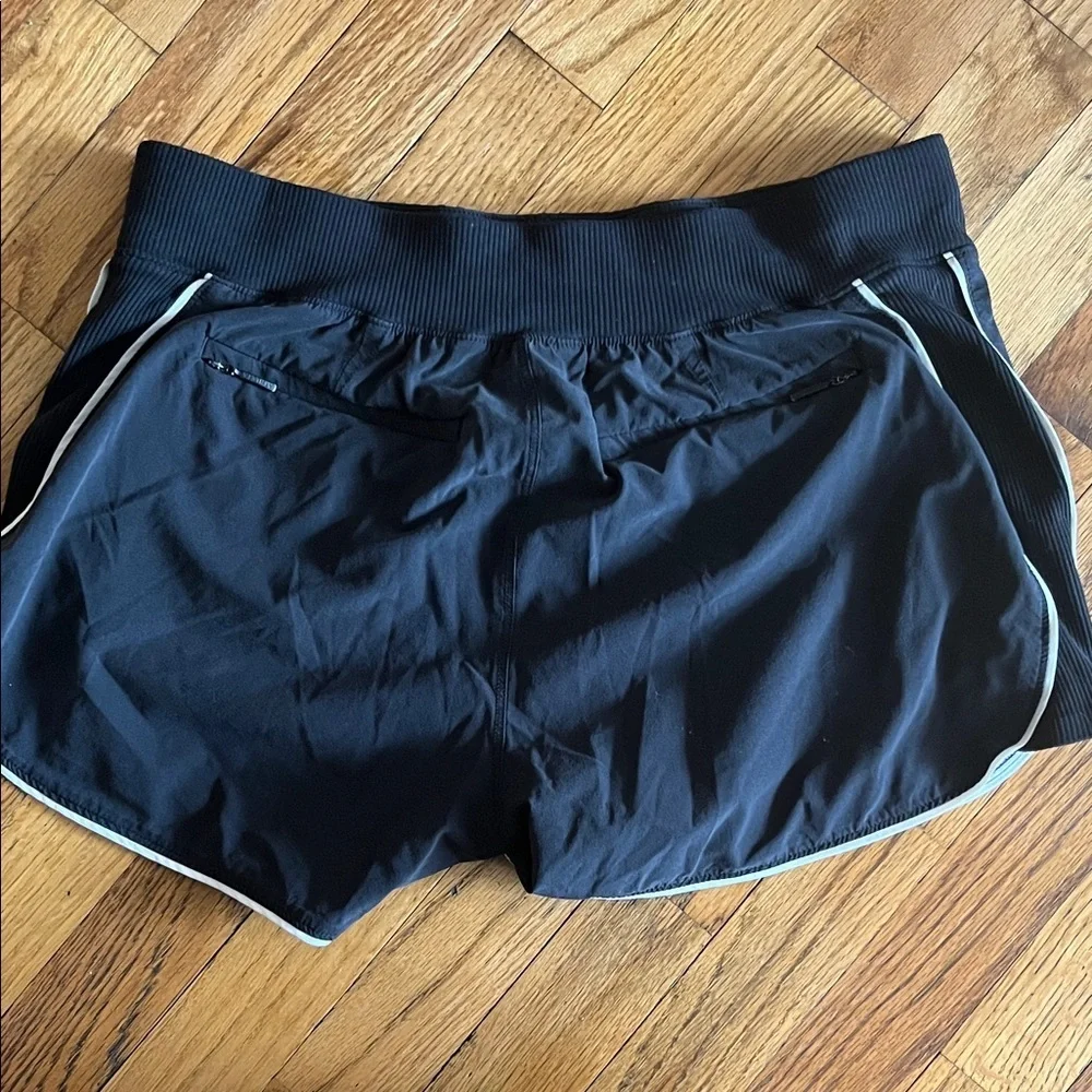 Athleta Black Athletic Shorts with White Trim